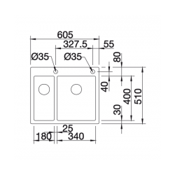 Zlewozmywak Blanco CLARON 340/180-IF/A PRAWA Z KOR. INFINO 521 647